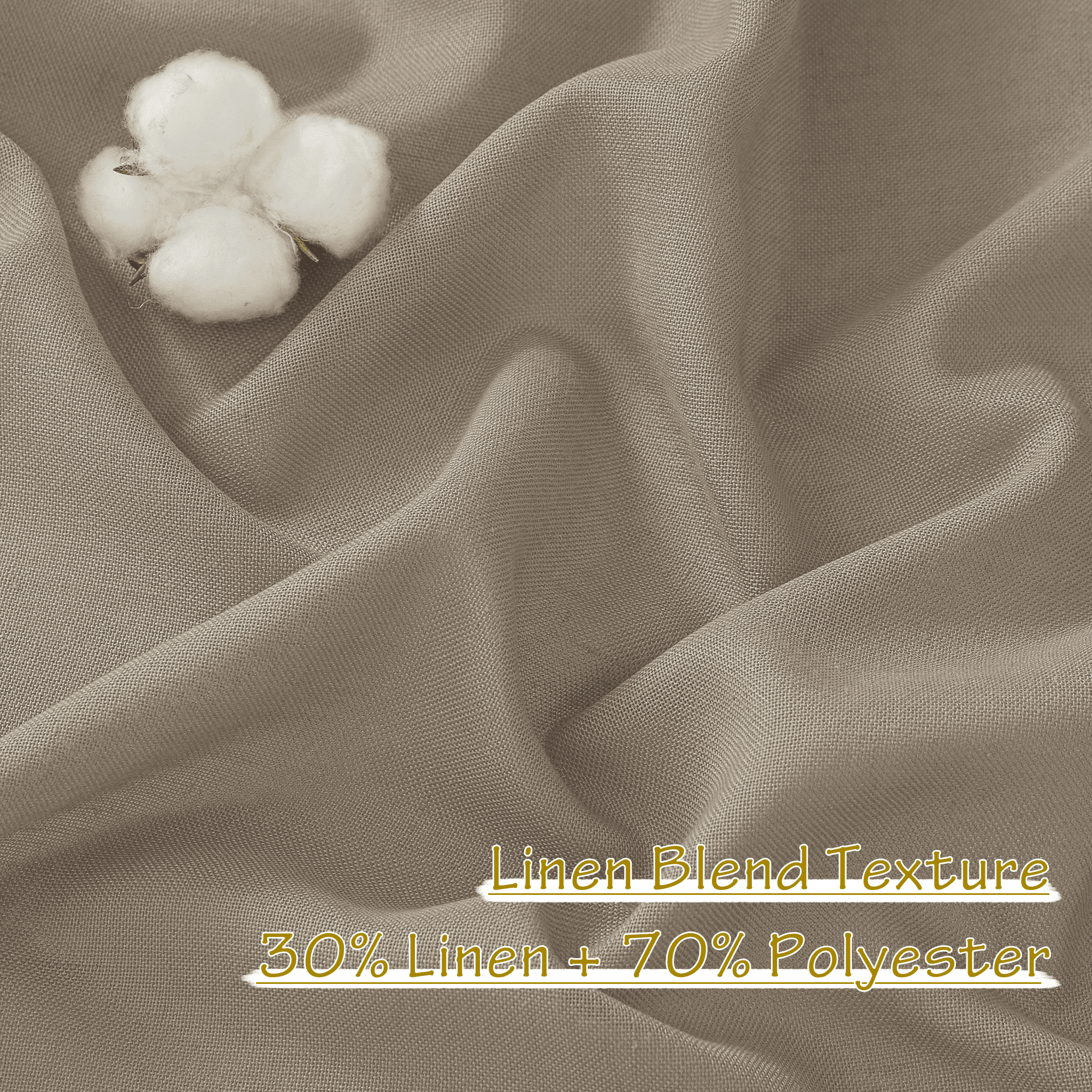 NICETOWN Flax Linen Curtains for Bedroom 84 inches Long, Thick Linen Curtains Hook Belt/Backtab/Rod Pocket Light Filtering Drapes, 50"x 84", Taupe, 2 Panels