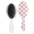 thumbnail image 2 of Watermelon Hair Brush, Tropical Watermelon Pattern Detangler Brush, Cute Fruit Design, Geometric Summer Style, Soft Bristle Paddle Hairbrush, 2 of 3