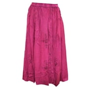 Mogul Pink Designer Embroidered Long Skirt Women's Fashion Boho Chic Skirts