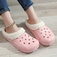 thumbnail image 4 of Mostsola Slippers for Women Men Warm Plush Clogs Trendy Hollow out House Slippers Casual Slides, 4 of 5