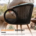 thumbnail image 6 of Dayalane Outdoor Dining Chairs Set of 6, Modern Rope Woven Patio Armchairs with Cushions, Wood-Look Metal Frame, All-Weather Furniture for Balcony, Backyard Bistro, Grey, 6 of 10