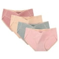 thumbnail image 2 of Bixock Cotton Underwear for Women,Plus Size Underwear for Women,Low Waist Maternity 4 Pack Solid Color Breathable Belly Support Winter Wear Briefs, 2 of 3