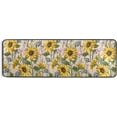 thumbnail image 5 of SKYSONIC 2X6 Feet Natural Wild Sunflowers Runner Rug with Rubber Backing, Vintage Summer Floral Non Slip Entryway Rug Runner Washable Soft Area Rug Carpet for Hallway Bedroom Kitchen Decor, 5 of 6