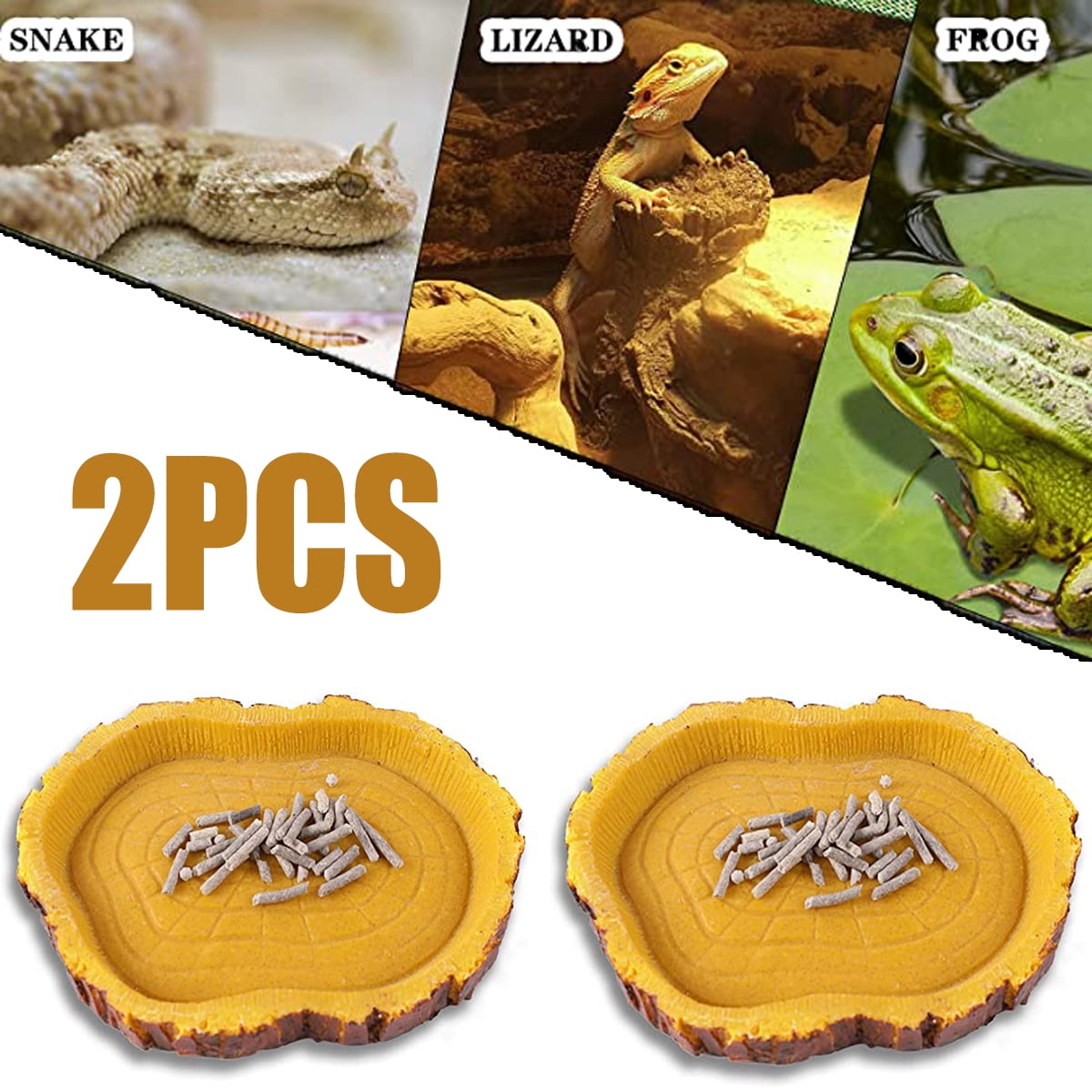 2PCS Reptile Feeder Turtle Cricket Crab Gecko Lizard - Walmart.com