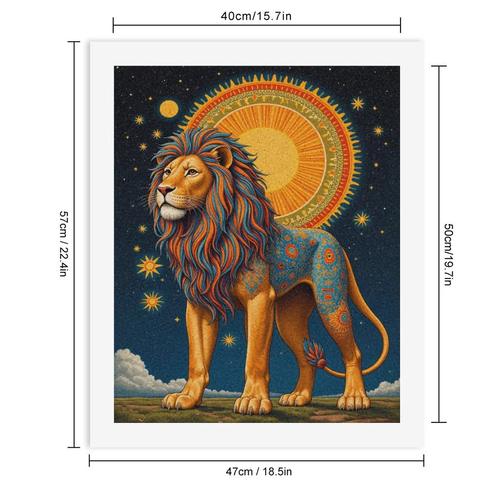 Paint By Numbers Kit for Adults Beginner - DIY Lion Starry Night Regal Art Canvas Painting Kits for Adults, Frameless Paint By Number for Adults for Home Wall Decor 16x20 Inch