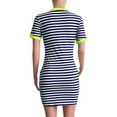 thumbnail image 3 of Henpk Summer Dresses for Women Striped T Shirt Dress Casual Midi Dress Short Sleeve Sundress with Pockets Stripe Print Fashion Dress Short Sleeve Mini Dress Green M, 3 of 6