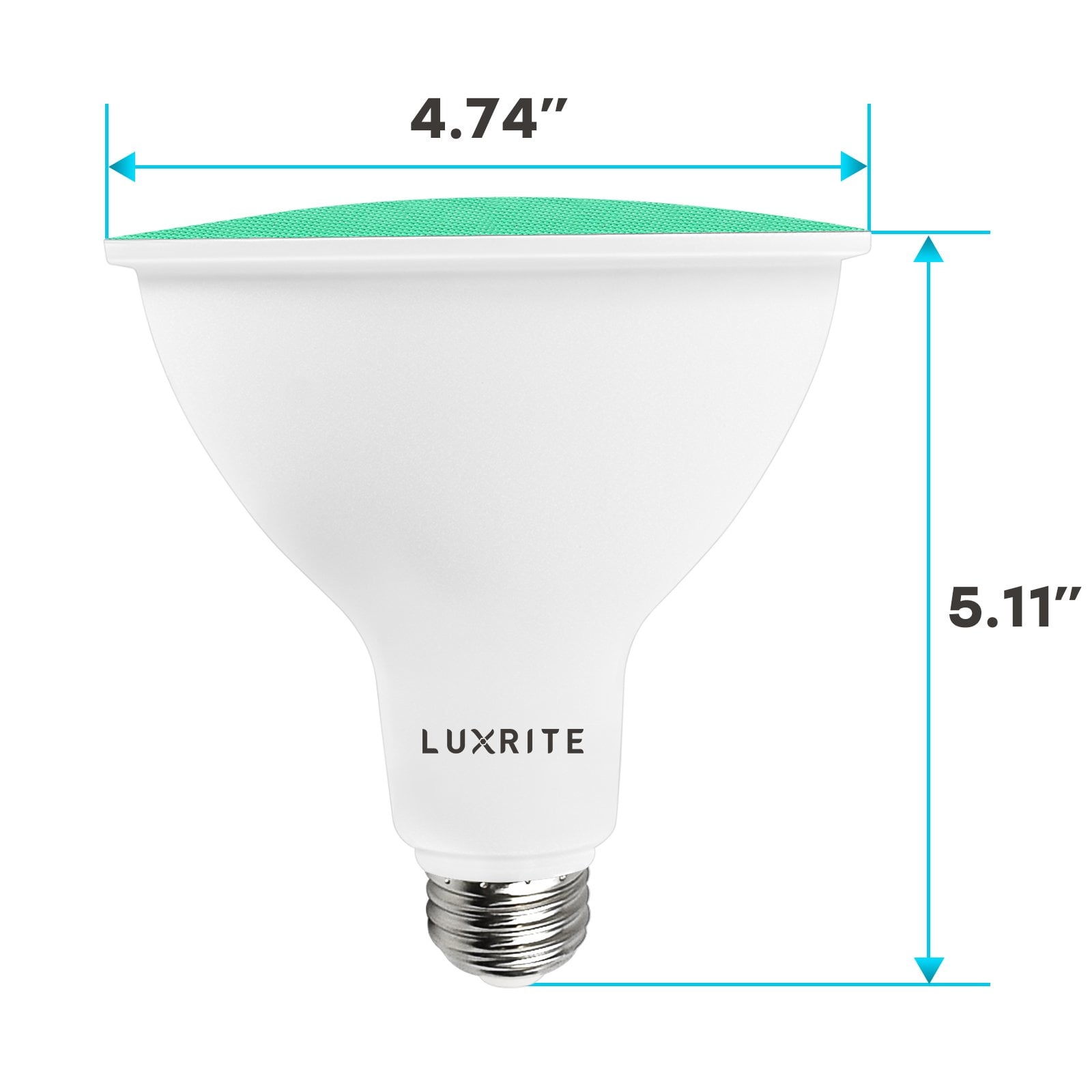 Luxrite Indoor/Outdoor LED PAR38 Green Light Bulb, 8W=45W