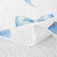 thumbnail image 5 of Erosebridal Watercolor Bowknot Bed Spread Queen for Girls Women, Butterfly Bow Queen Coverlet Set, White Blue, 3 Pieces, 5 of 7