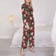 thumbnail image 3 of Balery Merry Christmas1 Conjunto de Pijama con Estampado para Mujer, Conjunto de Dos Piezas con Manga Larga, Ropa de Dormir Suave con Bolsillos, Pijamas Cómodos-Medium, 3 of 7
