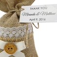 thumbnail image 2 of 40 Jute Drawstring Bag Pouches With Custom Tag Wedding Small Net Favor Bags Rustic Party Favor Burlap Sack 4" x 6.5" inches, 2 of 5