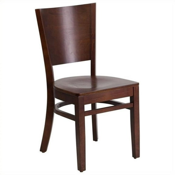 Pemberly Row Modern / Contemporary Restaurant Dining Chair in Walnut