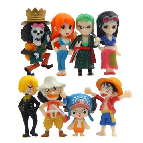 Pwfe 8pcs Anime One Piece Figure Set Q Version Cartoon Characters Cake Decorations Pvc Figure Collectible Gift Multicolor Walmart Com Walmart Com