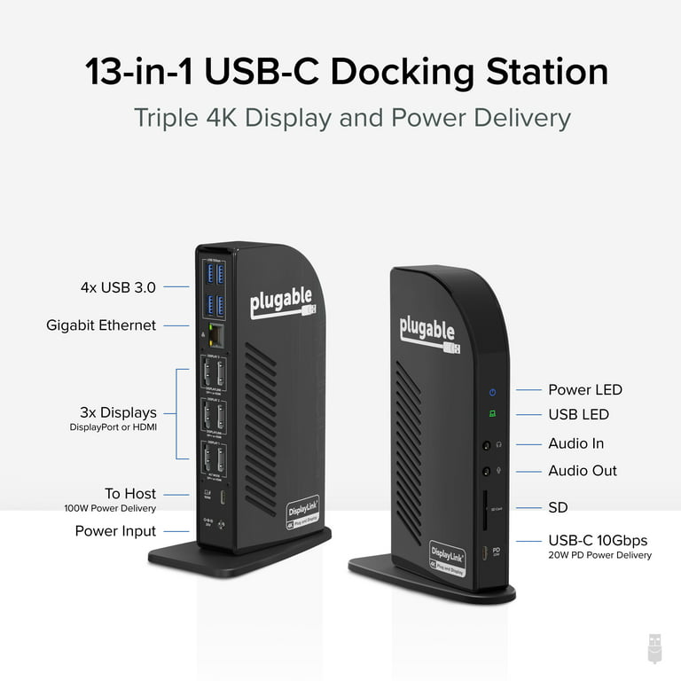 Plugable Thunderbolt 4 & USB4 HDMI Docking Station with 96W Charging –  Plugable Technologies