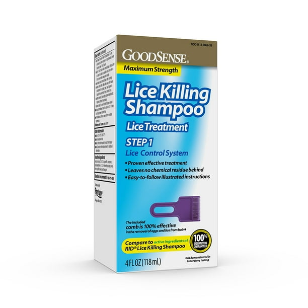 GoodSense Lice Killing Shampoo; Step 1 Lice Treatment For Kids and