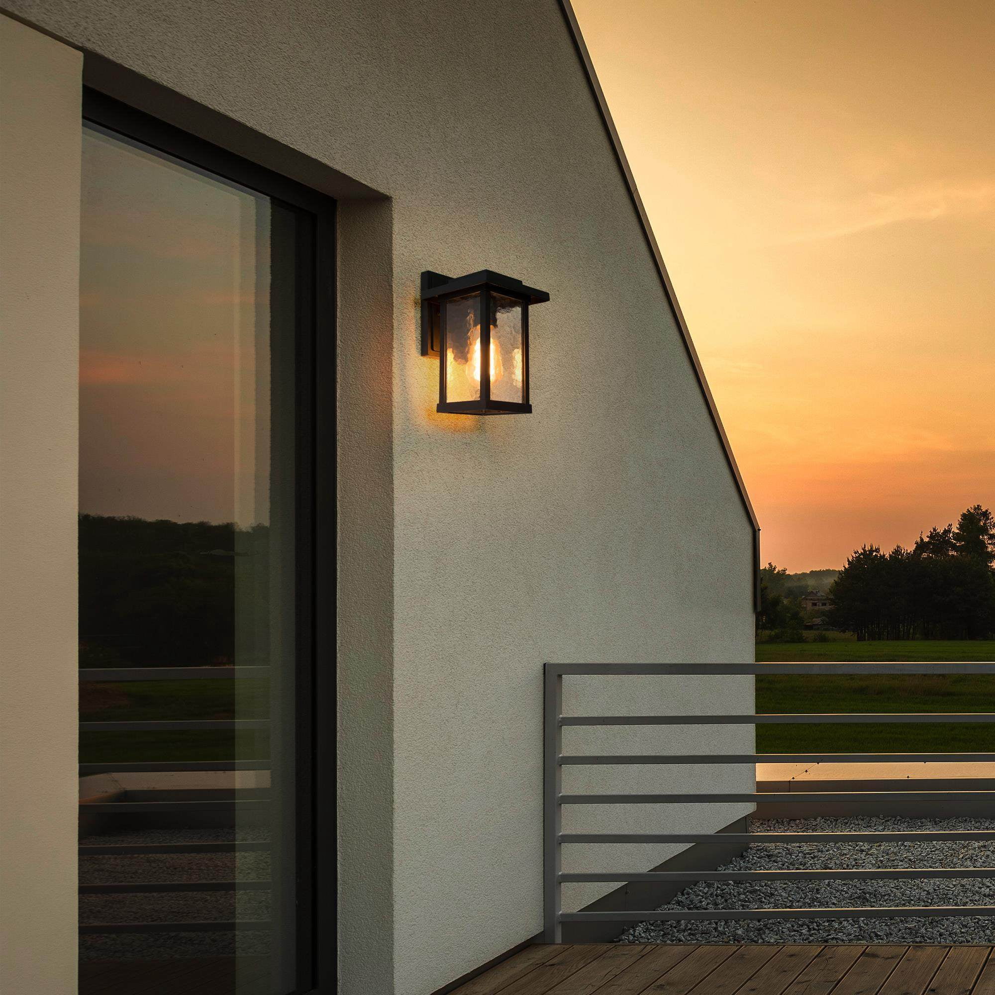 LNC 1-Light Modern Farmhouse Outdoor Wall Light, Matte Black Finish