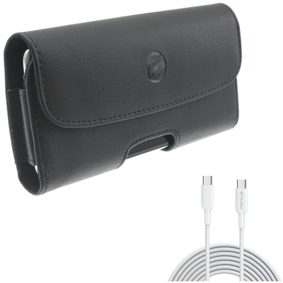 Case Belt Clip w 10ft Long Type-C Cable for Samsung Galaxy S20 Plus - Leather Holster Cover Pouch, Fast Charger Cord PD Power Wire fits Samsung Galaxy S20 Plus