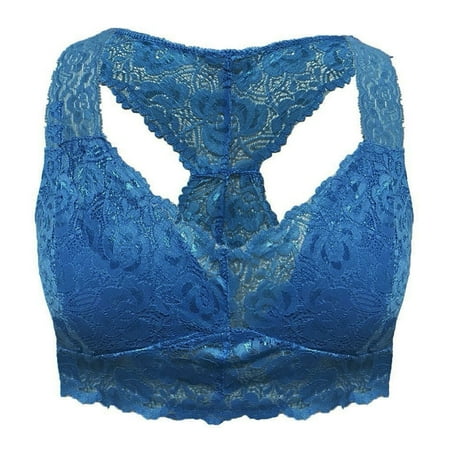 

huanledash Women Bra Wire Free High Elasticity V Neck Multiple Color Optional Crop Top Vest Lace Bralette for Daily Wear