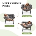 thumbnail image 6 of RADIATA Oversized Papasan Rocking Chairs with Ottomans, Set of 2, 5.1" Cushions and 450 lb Heavy-Duty Rattan Patio Lounge Rocker Set for Porch, Garden, Bedroom, Gray, 6 of 11