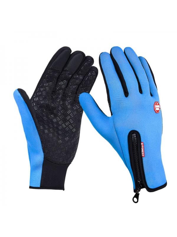 Winter Warm Windproof Anti-slip Thermal Touch Screen Sports Ski Gloves Zipper UK 