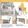 thumbnail image 3 of DWVO Outdoor Patio Dining Chairs Set of 4, Patio Rope Woven Stackable Chairs, Outdoor Dining Single Sofa Chair Wicker Bistro Chairs Armchair Seating - Gray & Beige, 3 of 7