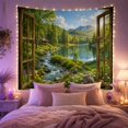 thumbnail image 2 of Mountain Lake Scenic with Viewed Through Open Wooden, Mystical Fantasy for Space Lovers, Galaxy Room Decor, Mother'S Day Gift, Tapestry Wall Hanging for Bedroom and Dorm, 2 of 7