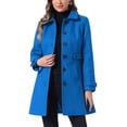 thumbnail image 1 of Abrigo largo clásico de invierno de una sola botonadura para mujer INSPIRE CHIC con bolsillos S azul, 1 of 6