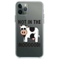 thumbnail image 1 of DistinctInk Clear Shockproof Hybrid Case for iPhone 12 Pro MAX (6.7" Screen) - TPU Bumper Acrylic Back Tempered Glass Screen Protector - Not in the MOOOOOOD! Cow, 1 of 2