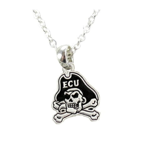 ECU East Carolina Pirates Iridescent Purple Charm Necklace Jewelry ECU.