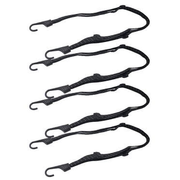 RUNROTOO 4Pcs Heavy Duty Black Nylon Adjustable Cargo Straps with Hooks for Bike Trunk Luggage