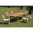 thumbnail image 5 of Grade-A Teak Dining Set: 6 Seater 7 Pc: 122" Atnas Double Extension Rectangle Table And 6 Vellore Stacking Arm Chairs Outdoor WholesaleTeak #WMDSWVm, 5 of 5