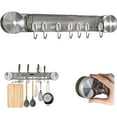 thumbnail image 2 of Heavy Duty Kitchen Rack with 8 Hooks, No Drilling Wall Mount, Strong Adjustable Suction Cup Hooks for Organizing Kitchen Utensils, Spatulas, Mugs, and Cutlery, 1 Pcs, 16.42x2.48", 2 of 6