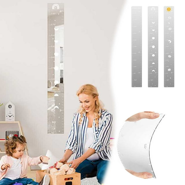 asddcavvf Children's Growth Measurement Ruler Wall Mounted Height Chart for Kids Tracking Quote Decals