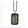 thumbnail image 2 of Chisel Stainless Steel Polished Black IP-plated Dragon Dog Tag 22in Necklace, 2 of 2