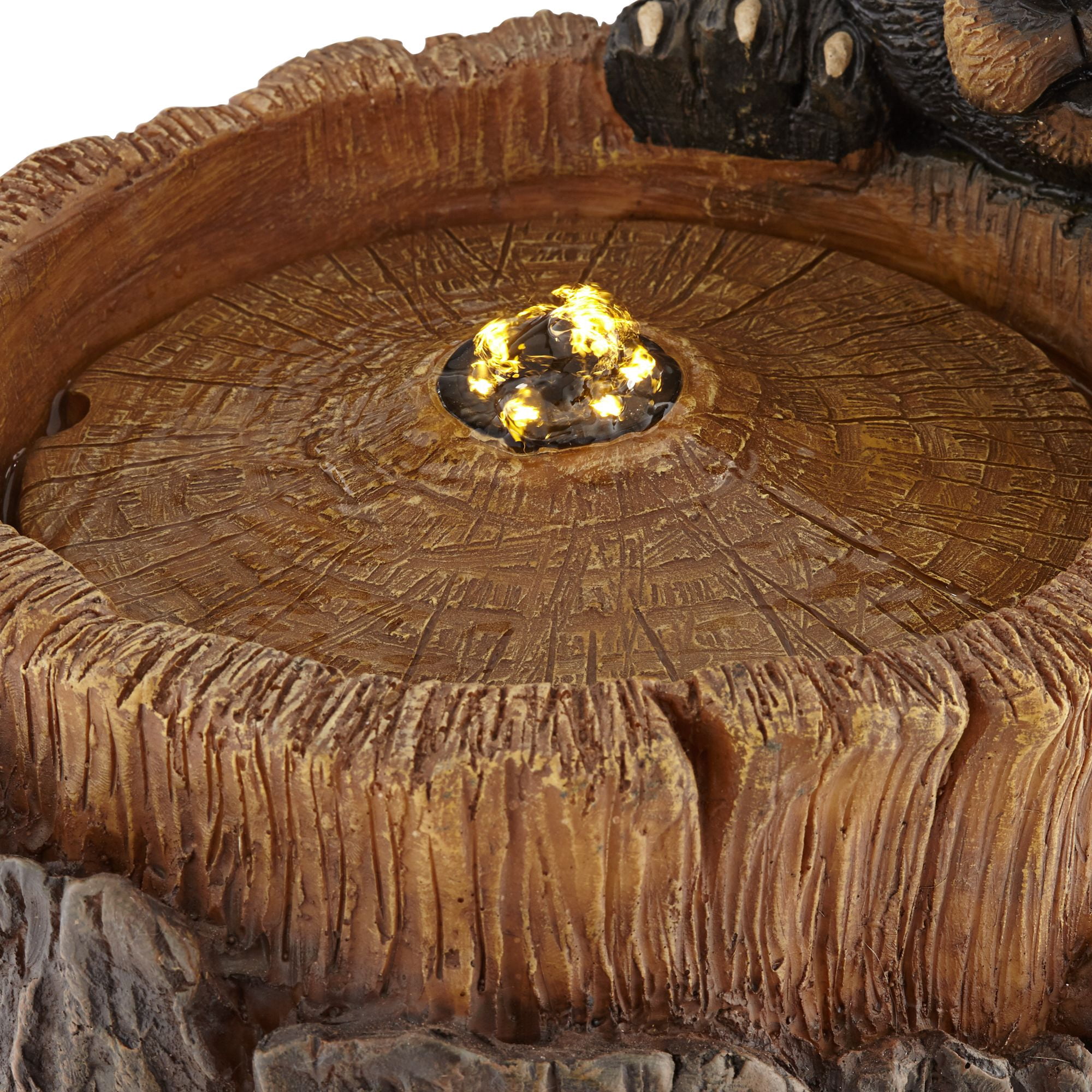 Bear Cubs on Log 28 1/2" High Large Rustic Indoor Outdoor Decor Resin Floor Fountain with Light LED Bubbler