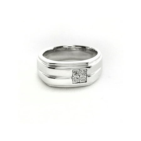 Men's White Diamond Accent Sterling Silver Ring