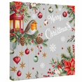 thumbnail image 2 of Ships Next Day Canvas Wall Art 16"x16", Merry Christmas Wood Framed Canvas Print Painting, Poinsettia Xmas Tree Snowflake Winter Ready to Hang Picture Wall Decor for Home Bedroom Kitchen Office, 2 of 9