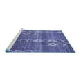 thumbnail image 2 of Ahgly Company Machine Washable Indoor Square Abstract Blue Modern Area Rugs, 5' Square, 2 of 4