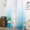 thumbnail image 3 of Cortina de ventana con bolsillo para barra transparente degradada, cortina para dormitorio y balcón (degradado azul), 3 of 8
