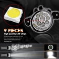 thumbnail image 2 of Pair Round LED Fog Lights for Nissan Versa 2012-2019, 55W 6000K White Off-Road Lamps Black Front Bumper LED Fog Lights, 2 of 11