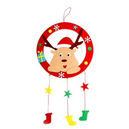 

ZTTD Christmas Non Woven Wreath Hanging Decoration Door Hanging Decoration Manual DIY Material Bag A