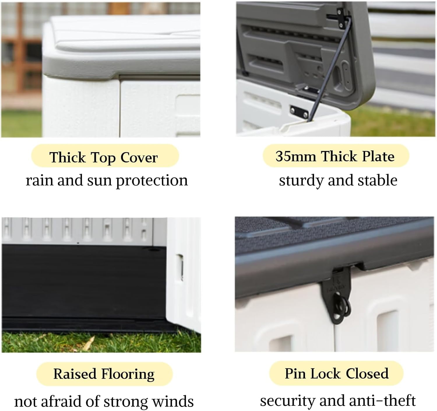 ZZMTIME Large 52 Cu.ft Waterproof Storage Shed, Outdoor Storage Cabinet，Durable Resin Storage for Patio Furniture, Garden Tools, Pool Accessories, Mower Storage (Coffee)
