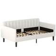 thumbnail image 2 of GDF Studio Luxurious Ivory Boucle Upholstered Modern Twin Daybed with Ribbed Tufted Backrest, without Mattress, 2 of 6