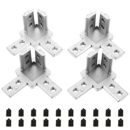 

4 Sets 3-Way End Corner Bracket Connector for T Slot Aluminum Extrusion with Screw