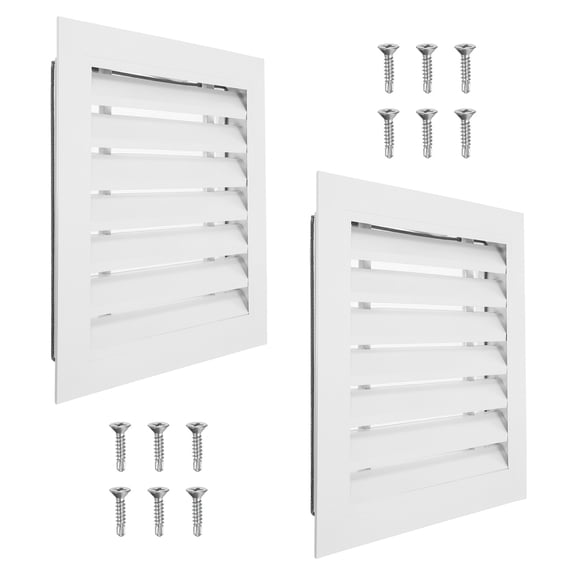 Uxcell 14x14 Inch Gable Vent, 2PCS Aluminum Alloy Wall Shed Vents with Strainer, White