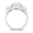 thumbnail image 4 of 3.25 Carat (ctw) Lab-Created Three-Stone Moissanite Engagement Ring in Sterling Silver, 4 of 5