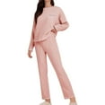 thumbnail image 2 of LIZUOJUN Pajama Sets for Women Long Sleeve Pants Sleepwear 2 Piece Lounge Set Soft Comfortable Breathable Pjs Loungewear Casual Pajama Casual Sleepwear - 2XL, 2 of 4
