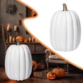 thumbnail image 2 of Noothes 8.5 Inch Large Foam Pumpkins for Decorating, Carvable Hollow Fake Pumpkins Ideal for Outdoor Halloween Fall Decor with Gold Handle, 2 of 9