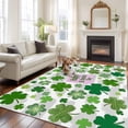 thumbnail image 2 of Large Area Rugs for Living Room Bedroom, St Patricks Day 5'x8' Rug Washable Carpet Runner Indoor Outdoor, Shamrock Grey Green Spring Modern Leaf Non Slip Floor Mats Rug for Kitchen, Bathroom, 2 of 8