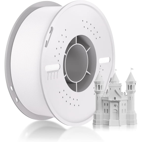 PLA Basic Filament,High Toughness&  Printer Filament 1.75mm Dimensional Accuracy -0.03mm Neatly  Filament Fits for Bambu Lab//   Printers-1kg Spool (2.2lbs)-White