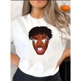 thumbnail image 1 of Women's Quirky Crying Teen Graphic Tee - Casual Round Neck Short Sleeve, Stretchy Polyester Blend, Machine Washable - Perfect for Summer & Casual Attire, 1 of 6